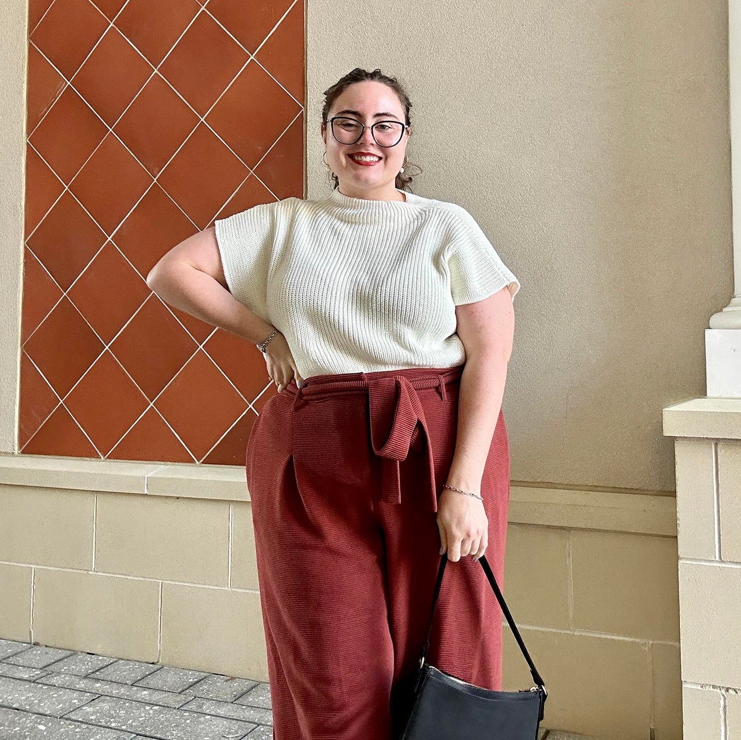 Ottoman Wide Leg Tailored Trousers - Cinnamon