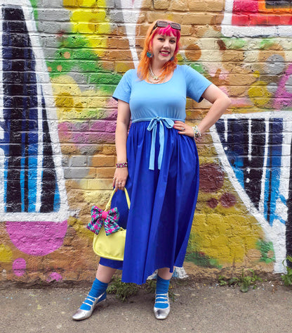 Midaxi Tee Poplin Dress - Duo Blue