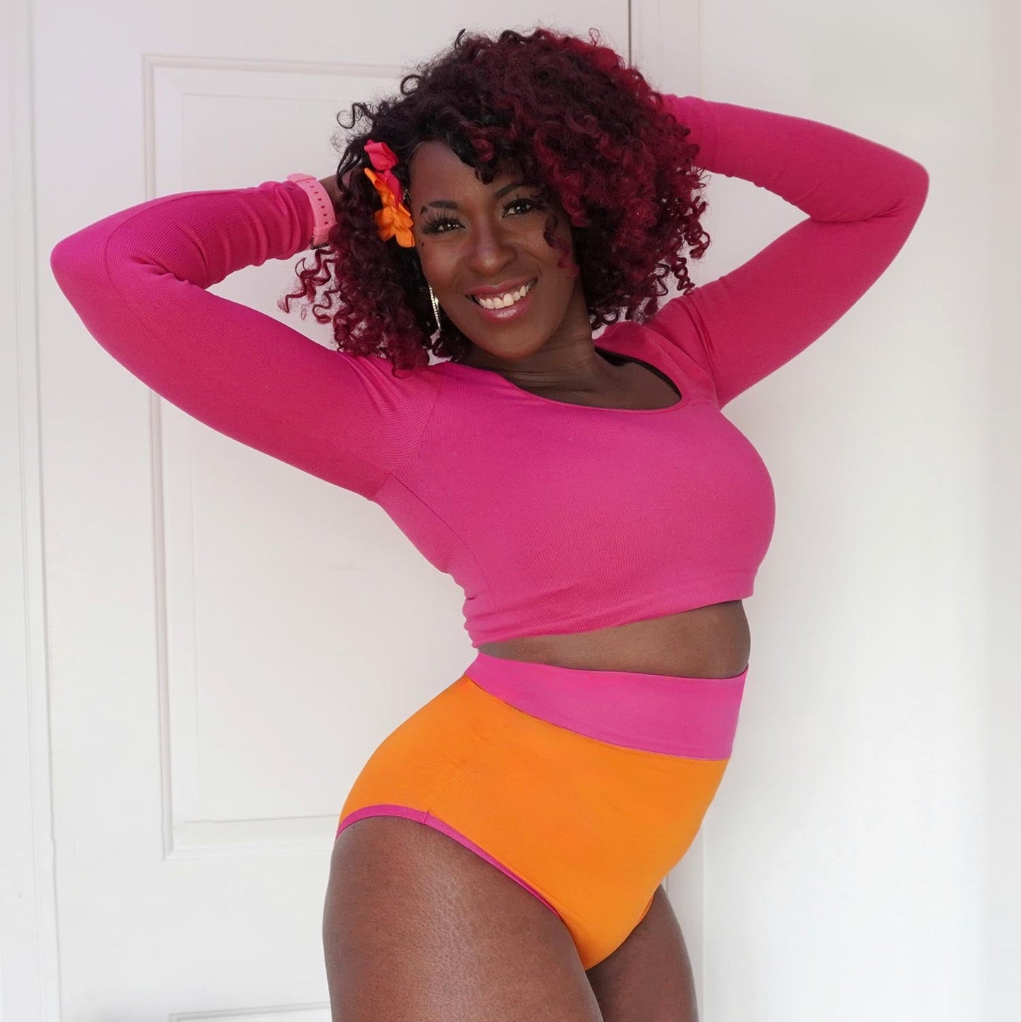 Organic Cotton Super High Waist Duo Knickers - Papaya & Barbara