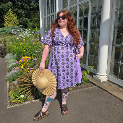 Broderie Anglaise Wrap Dress - Cassis de Violet