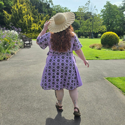 Broderie Anglaise Wrap Dress - Cassis de Violet