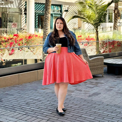Ottoman Flare Skirt - Spiced Coral