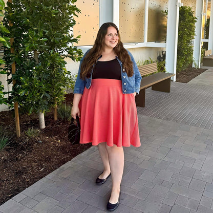 Ottoman Flare Skirt - Spiced Coral