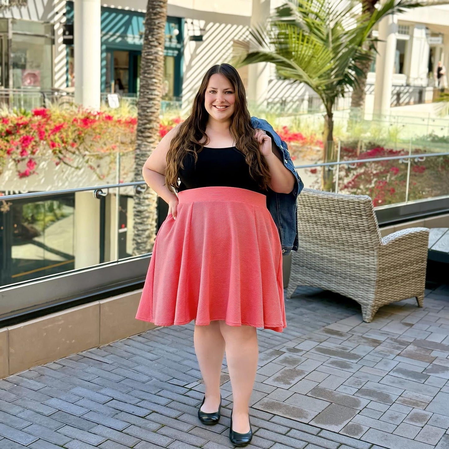 Ottoman Flare Skirt - Spiced Coral