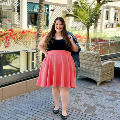 Ottoman Flare Skirt - Spiced Coral