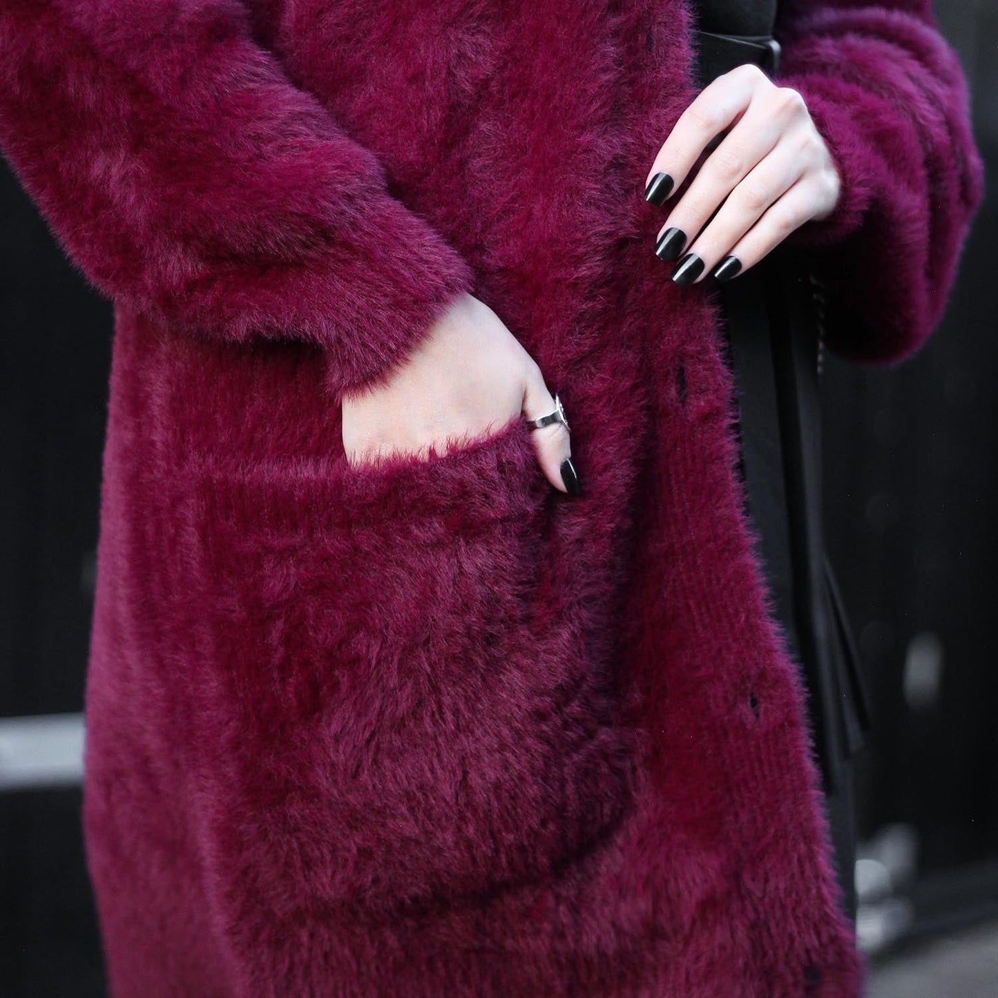 Fluffy Cardigan - Cherry