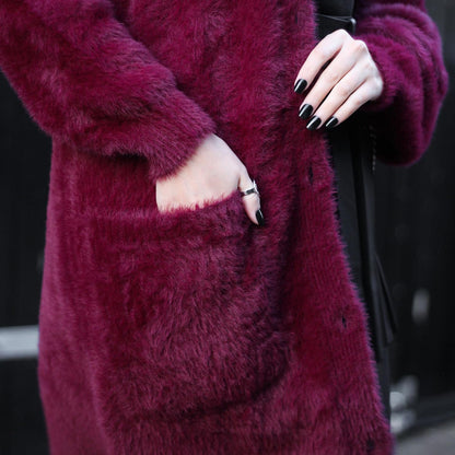 Fluffy Cardigan - Cherry