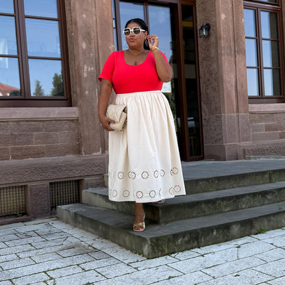 Short Sleeve Cotton Bodysuit - Sangria