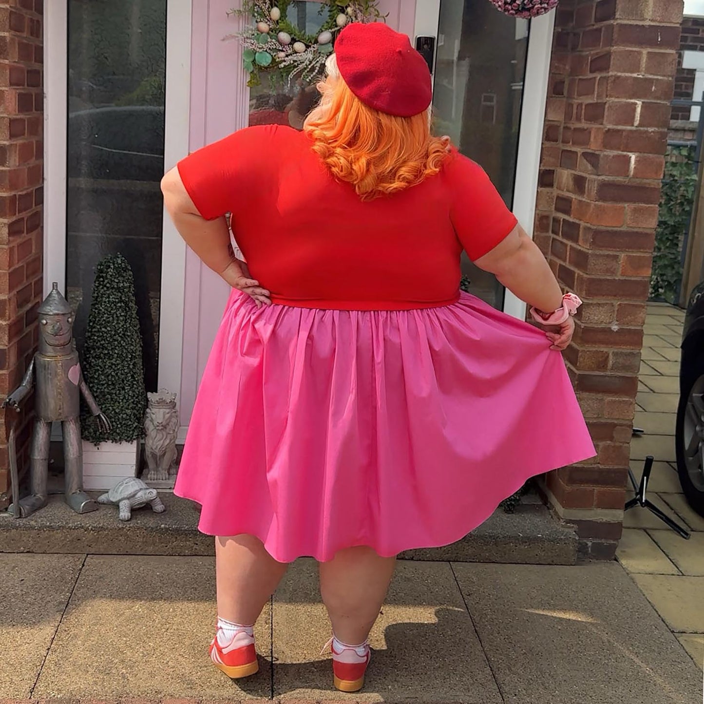 Poplin Tee Dress - Sangria/Pink Lady