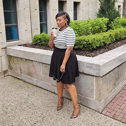 Petal Pleated Skirt - Black