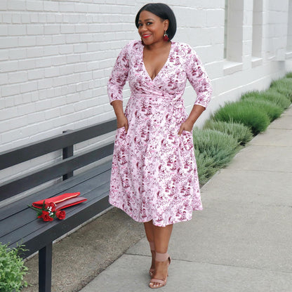 Wrap Dress - Passion au Jardin - L'Amour Rose
