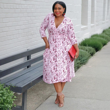 Wrap Dress - Passion au Jardin - L'Amour Rose