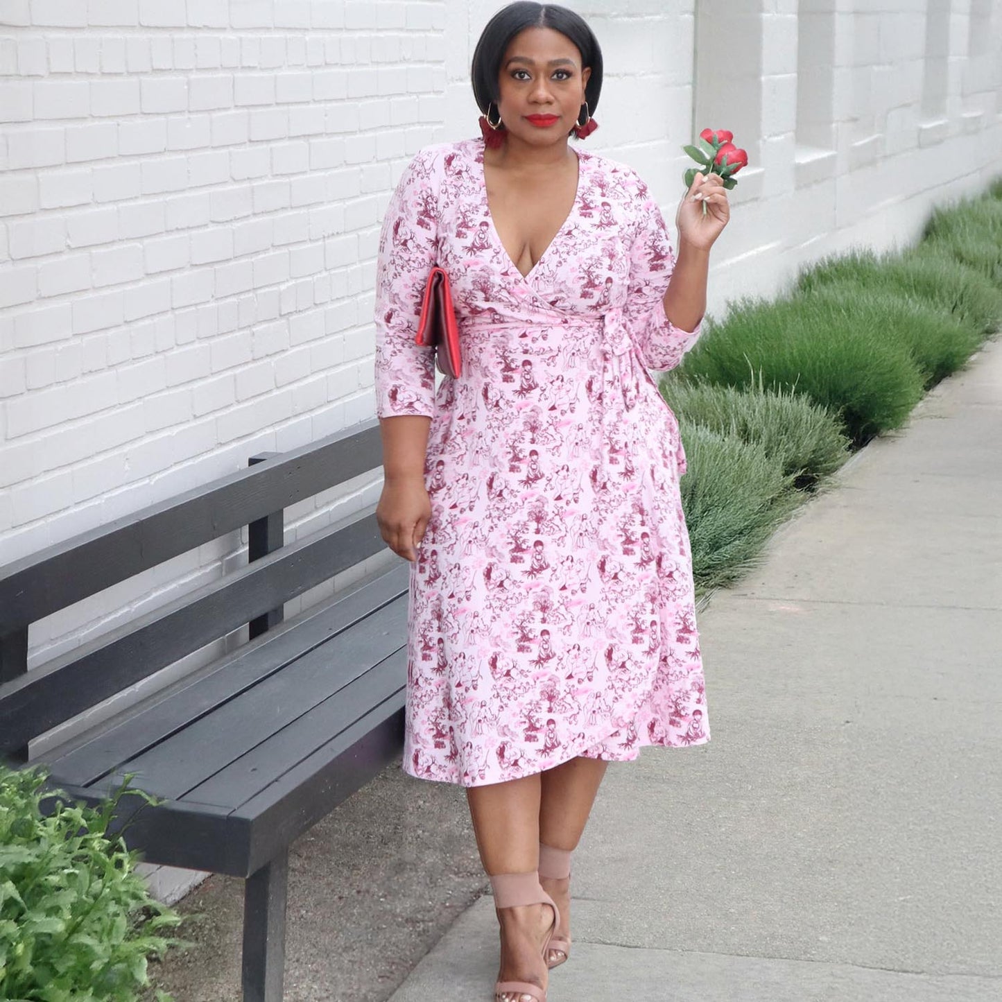 Wrap Dress - Passion au Jardin - L'Amour Rose