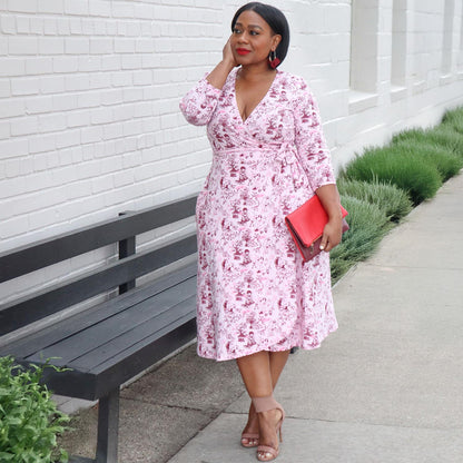 Wrap Dress - Passion au Jardin - L'Amour Rose