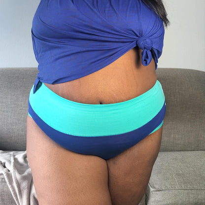 Organic Cotton Full Brief Duo Knickers - Arabesque & Mint