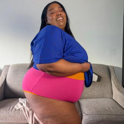 Organic Cotton Super High Waist Duo Knickers - Barbara & Papaya