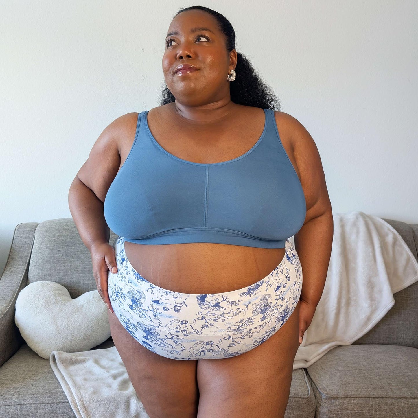 Organic Cotton Full Brief Knickers - Passion au Jardin - L'Amour Bleu