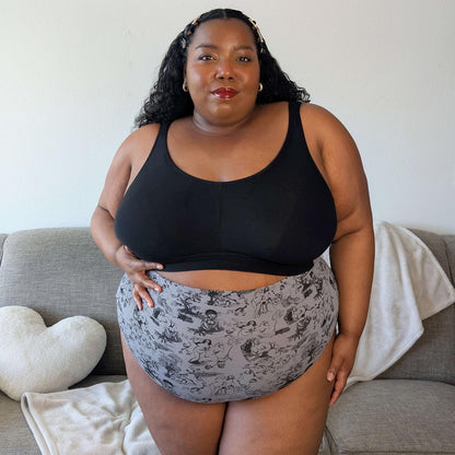 Organic Cotton Super High Waist Knickers - Passion au Jardin - L'Amour Noir