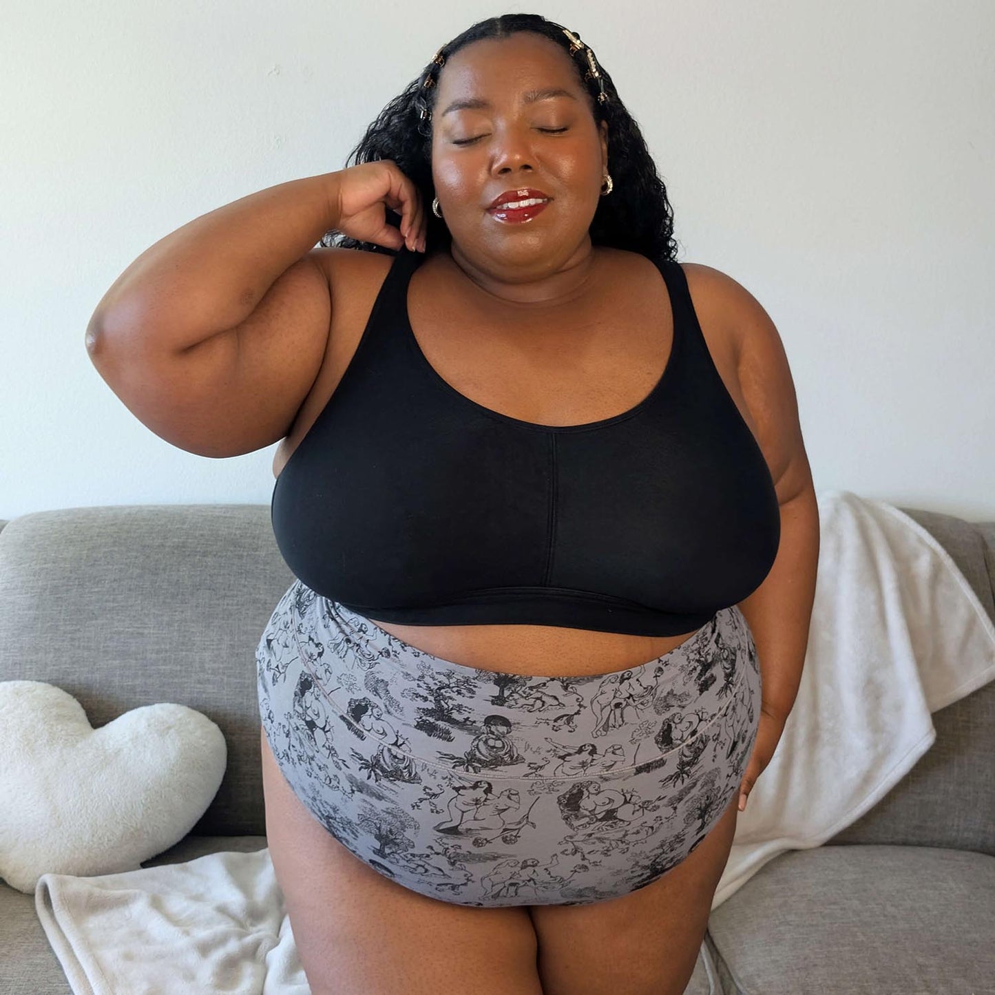 Organic Cotton Super High Waist Knickers - Passion au Jardin - L'Amour Noir