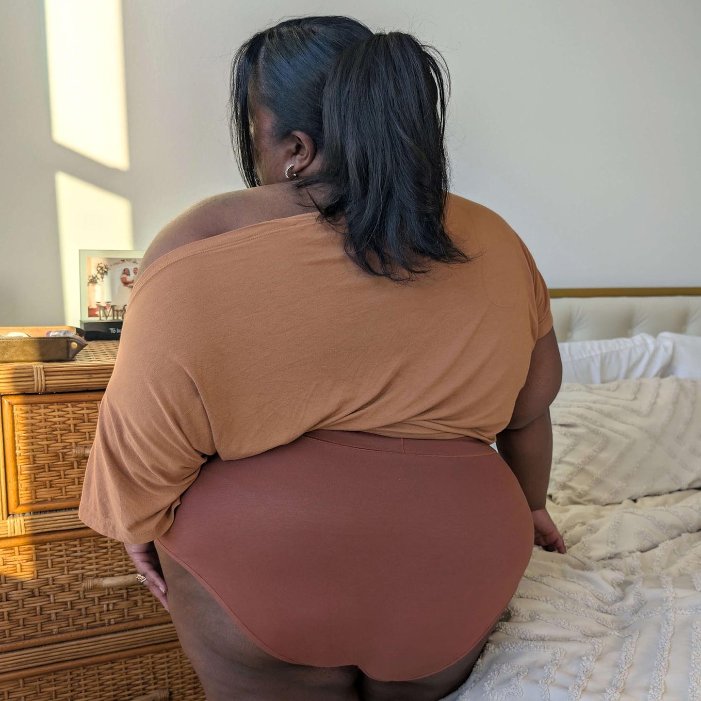 Organic Cotton Super High Waist Knickers - Root Beer