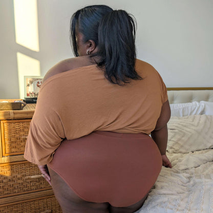 Organic Cotton Super High Waist Knickers - Root Beer