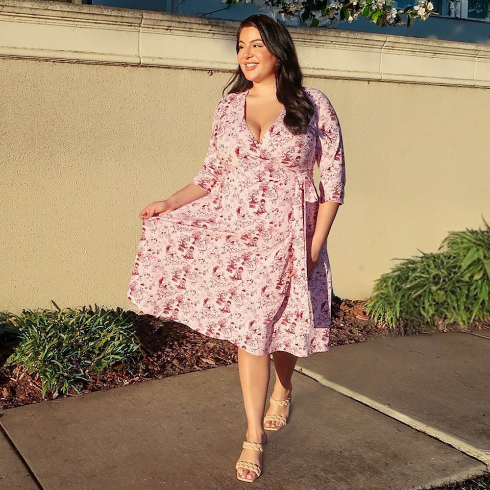 Wrap Dress - Passion au Jardin - L'Amour Rose