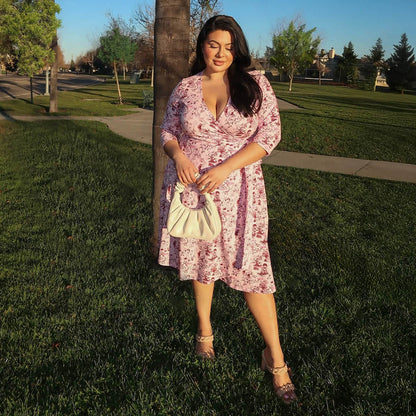 Wrap Dress - Passion au Jardin - L'Amour Rose