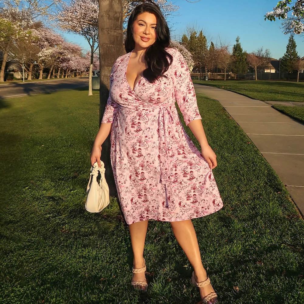 Wrap Dress - Passion au Jardin - L'Amour Rose