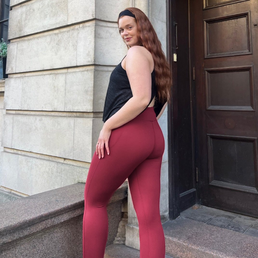 Long Buttery Leggings - Wine