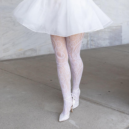 Botanical Fishnets - White