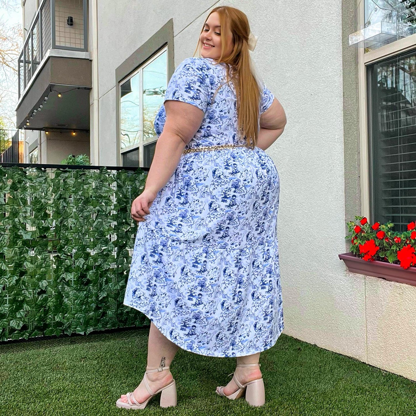 Tiered Dress - Passion au Jardin - L'Amour Bleu