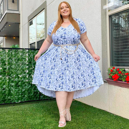 Tiered Dress - Passion au Jardin - L'Amour Bleu
