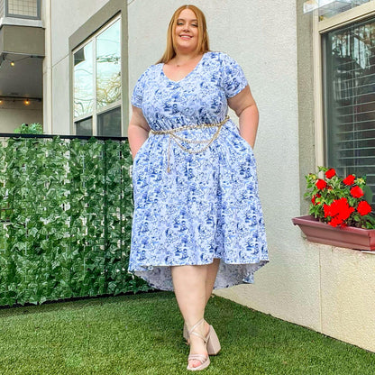 Tiered Dress - Passion au Jardin - L'Amour Bleu