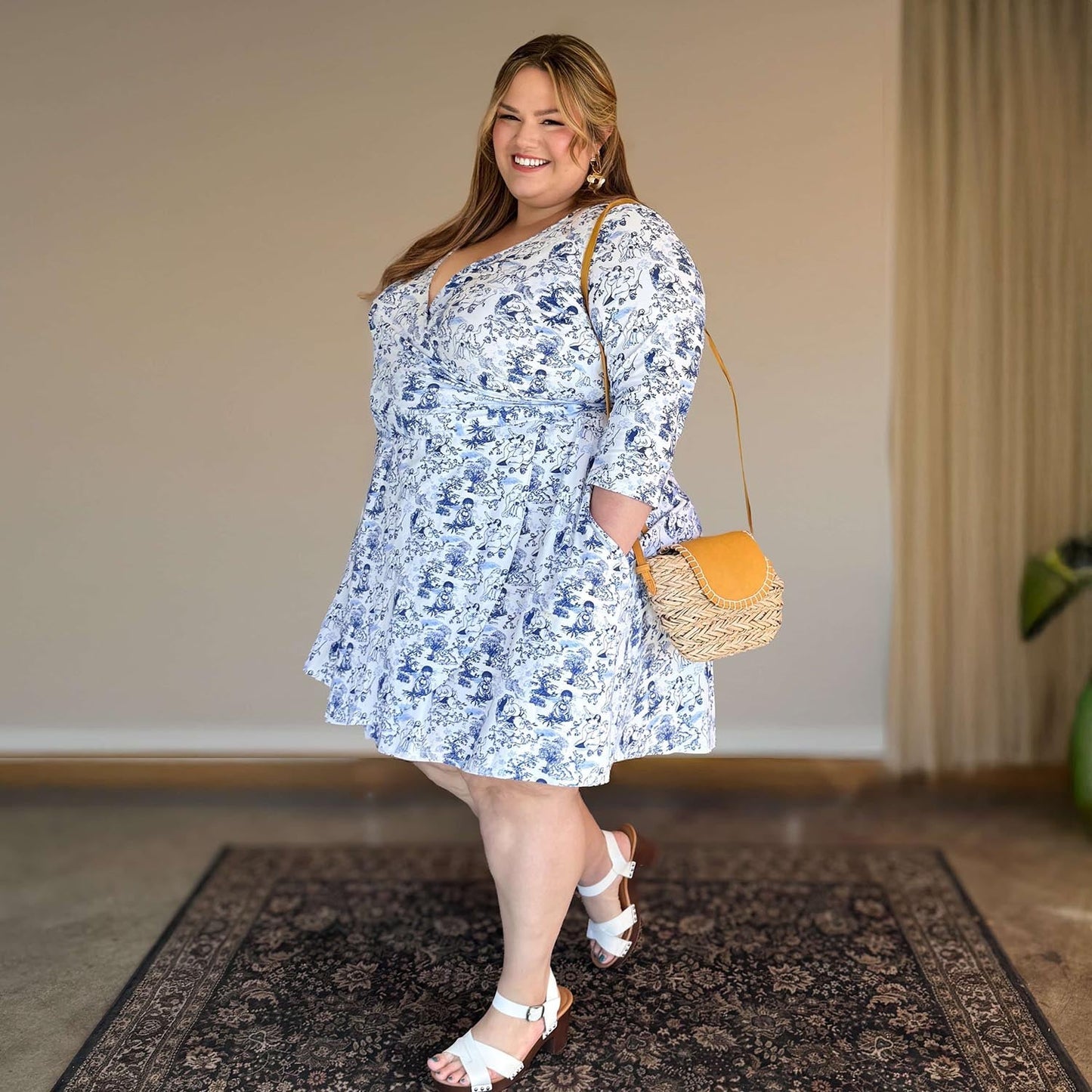 Mini Wrap Dress - Passion au Jardin - L'Amour Bleu