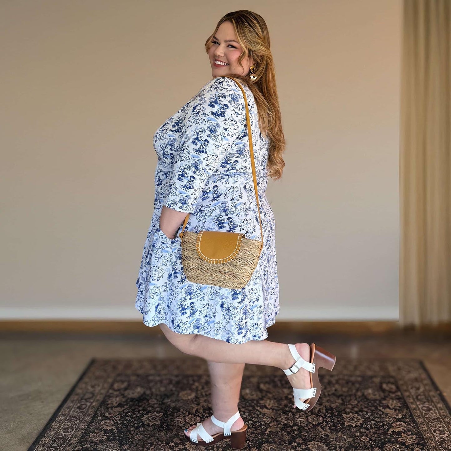 Mini Wrap Dress - Passion au Jardin - L'Amour Bleu