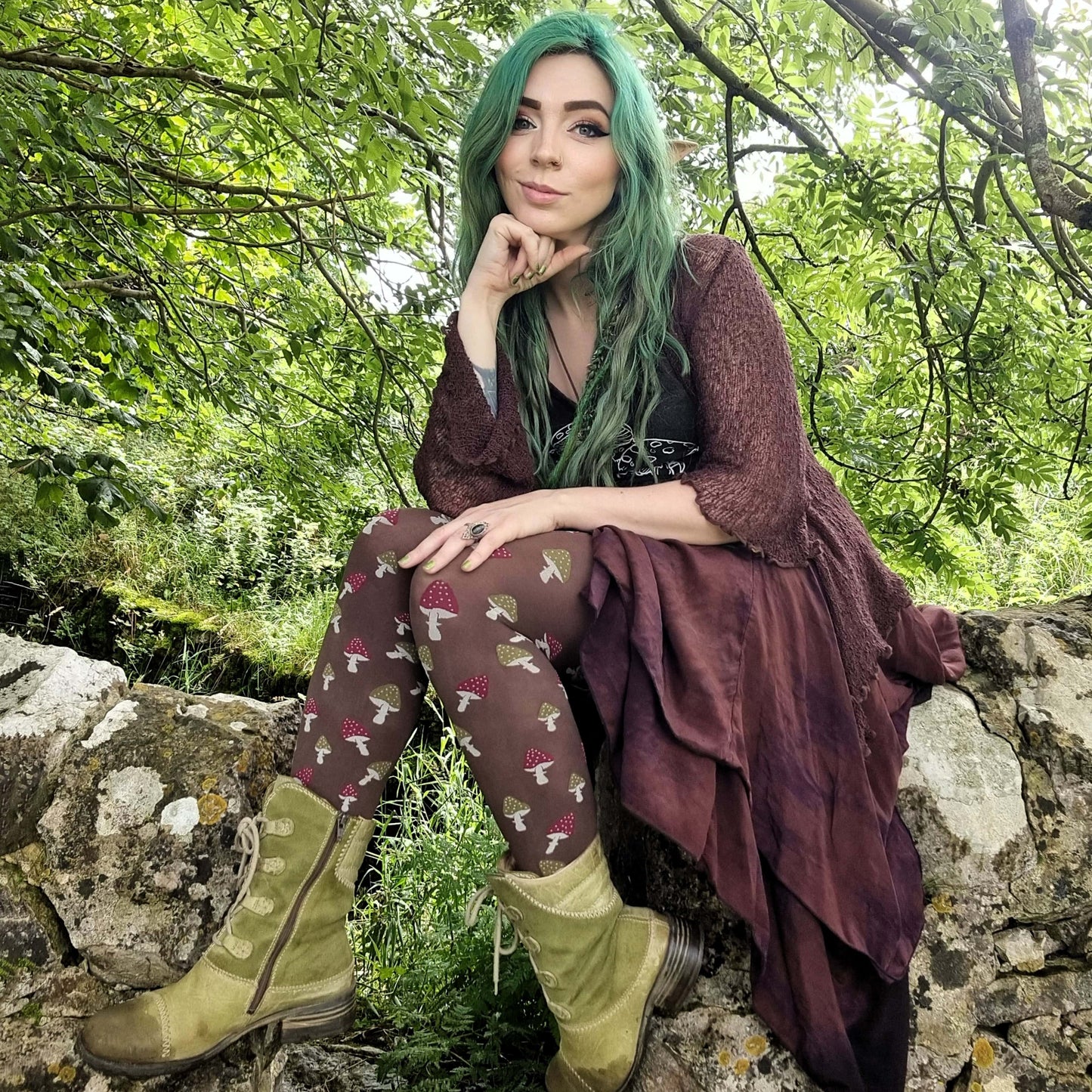 Pattern Tights - Toadstool