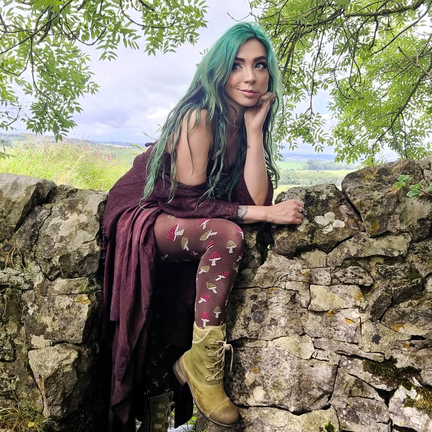 Pattern Tights - Toadstool