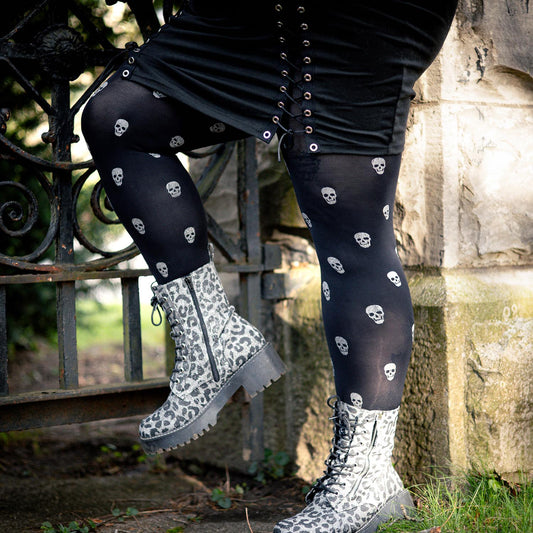 Pattern Tights - Sparkle Skulls