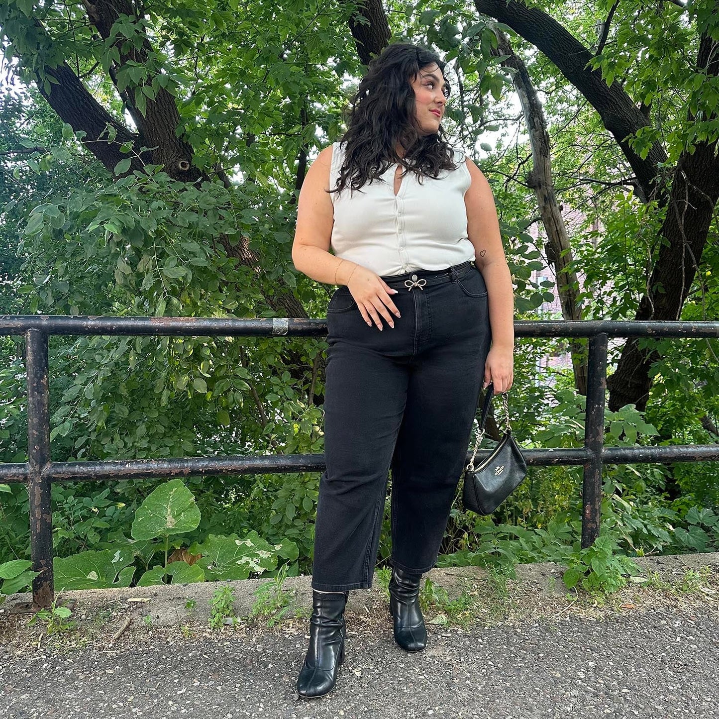 Organic Mom Jeans - Black Sea