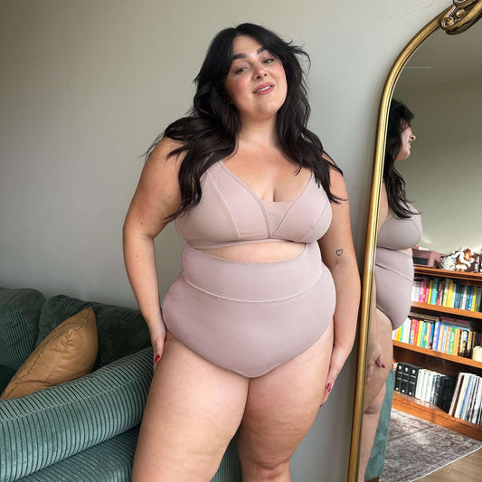 Organic Cotton Super High Waist Knickers - Milk Bottle