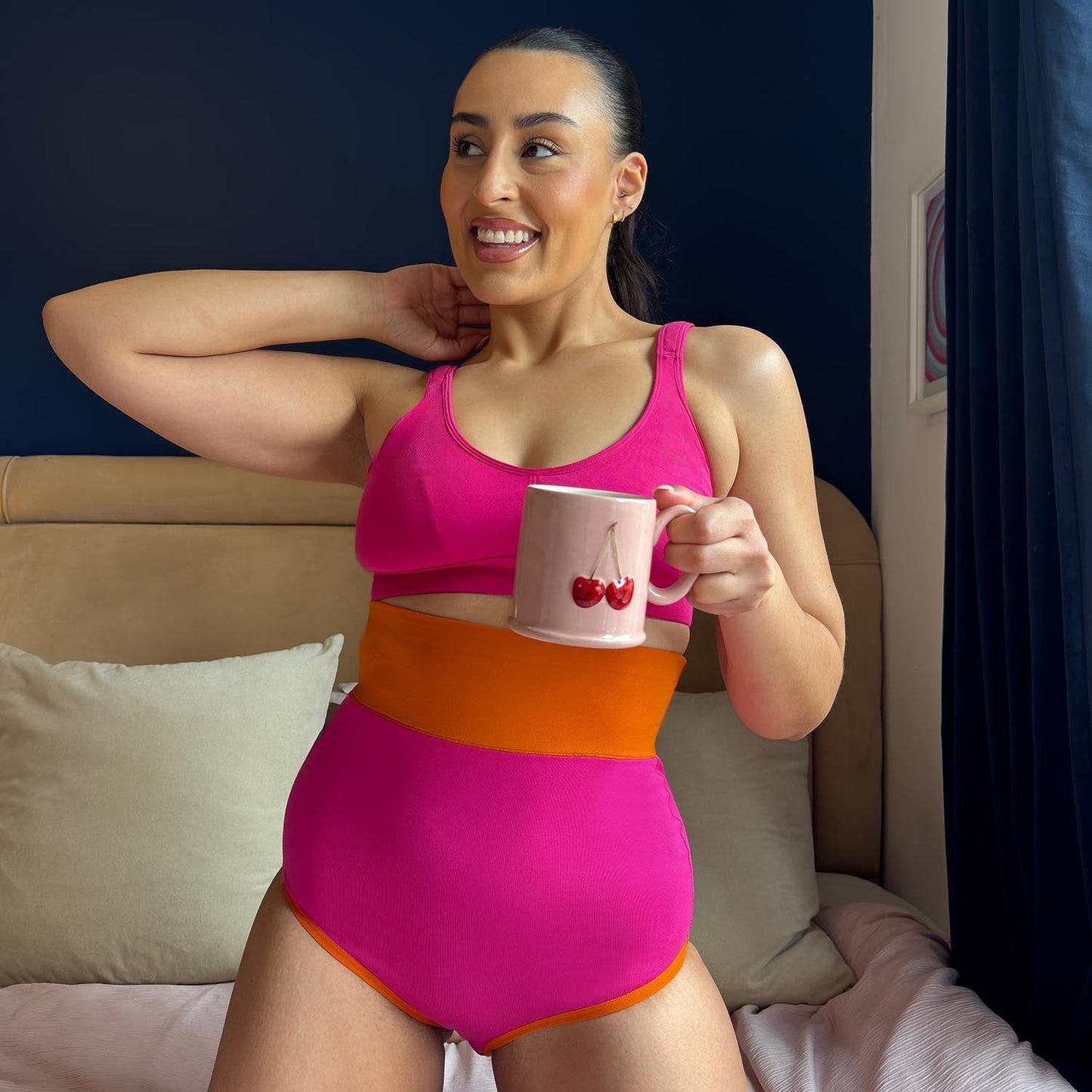 Organic Cotton Super High Waist Duo Knickers - Barbara & Papaya