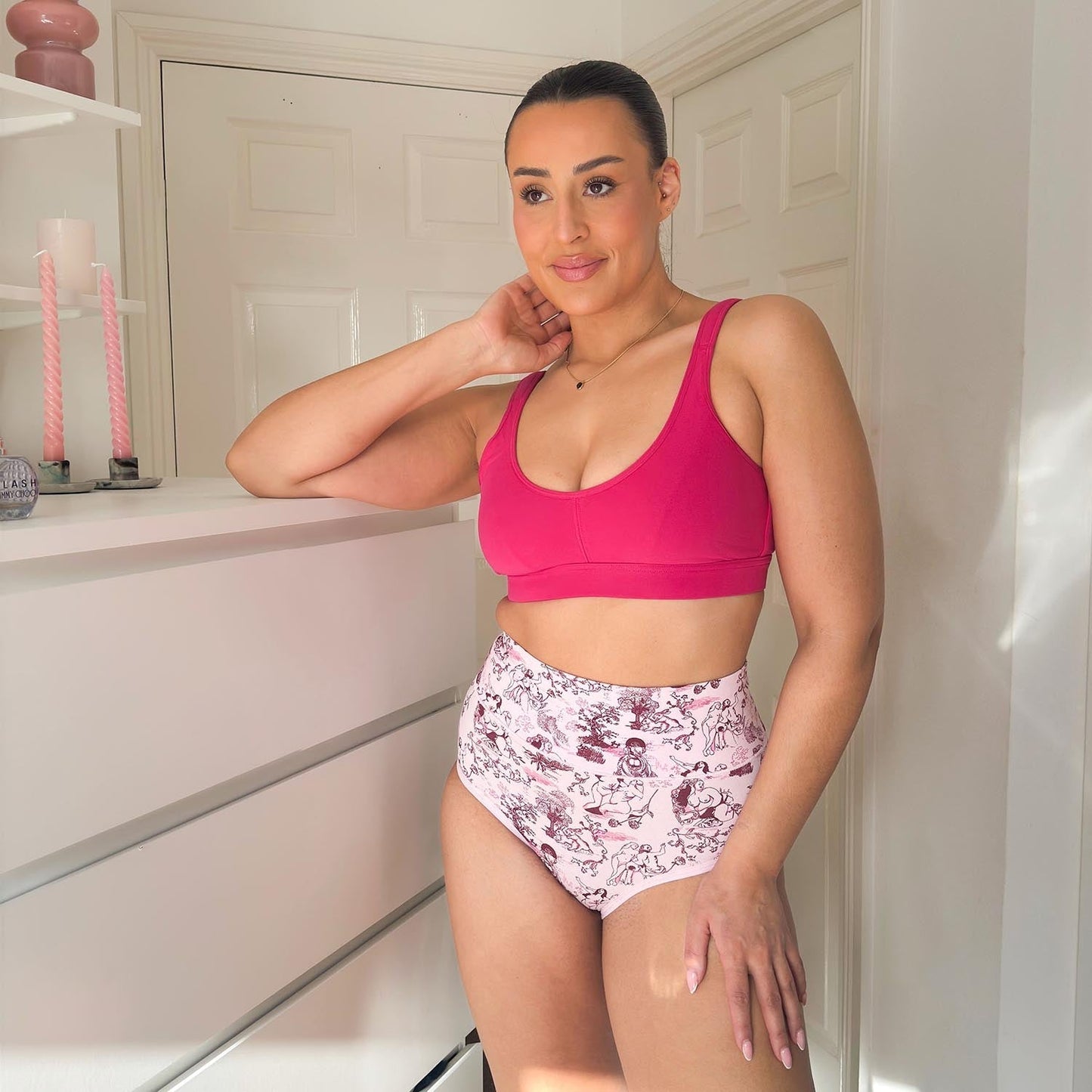 Organic Cotton Full Brief Knickers - Passion au Jardin - L'Amour Rose