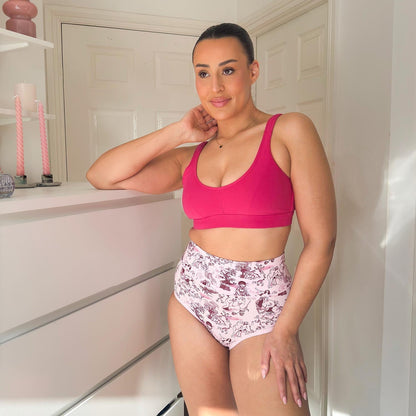 Organic Cotton Full Brief Knickers - Passion au Jardin - L'Amour Rose