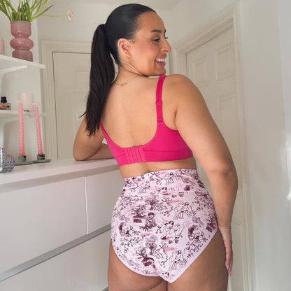 Organic Cotton Full Brief Knickers - Passion au Jardin - L'Amour Rose