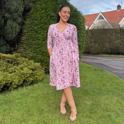 Wrap Dress - Passion au Jardin - L'Amour Rose