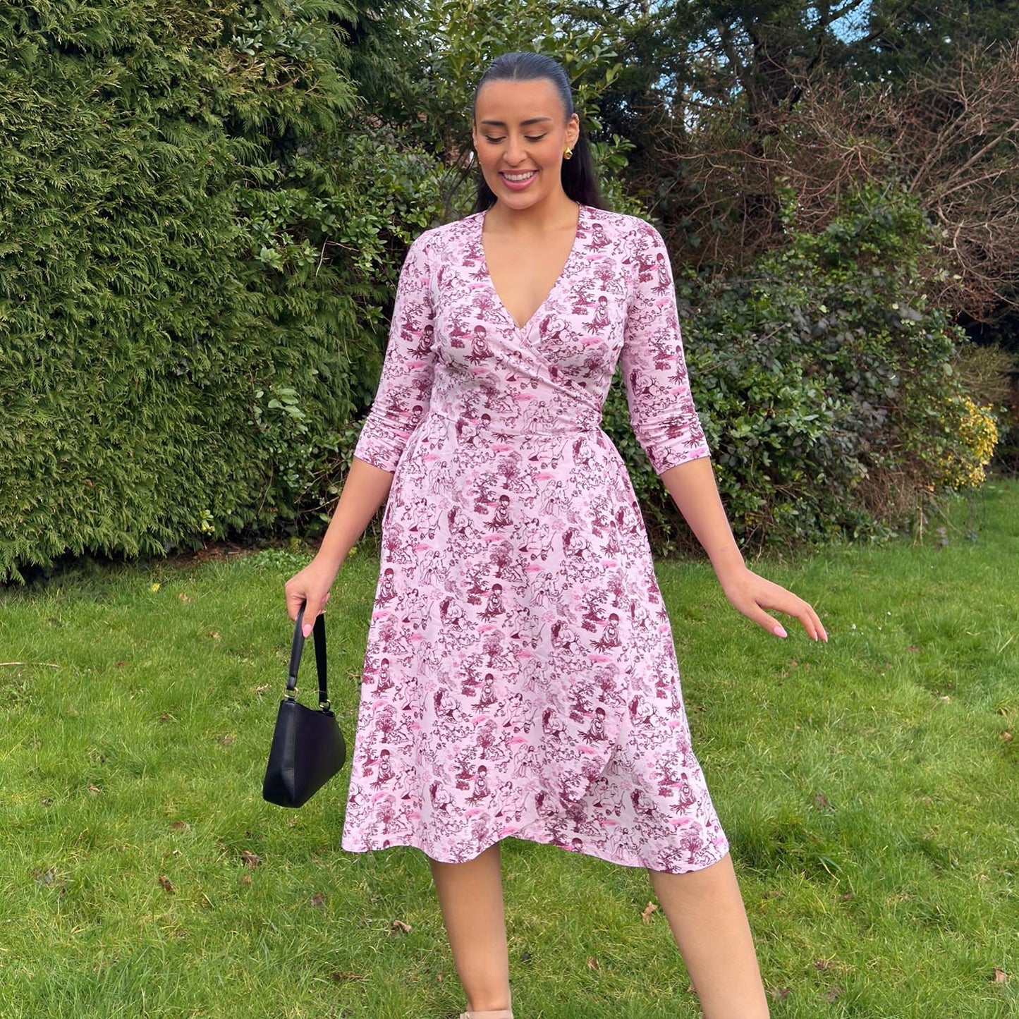 Wrap Dress - Passion au Jardin - L'Amour Rose