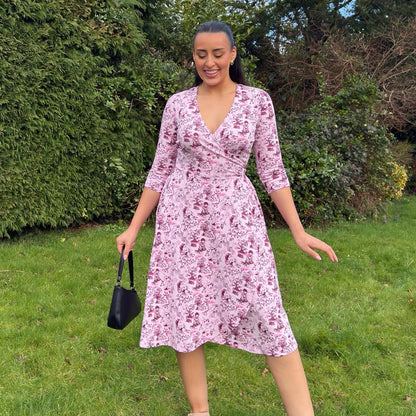 Wrap Dress - Passion au Jardin - L'Amour Rose