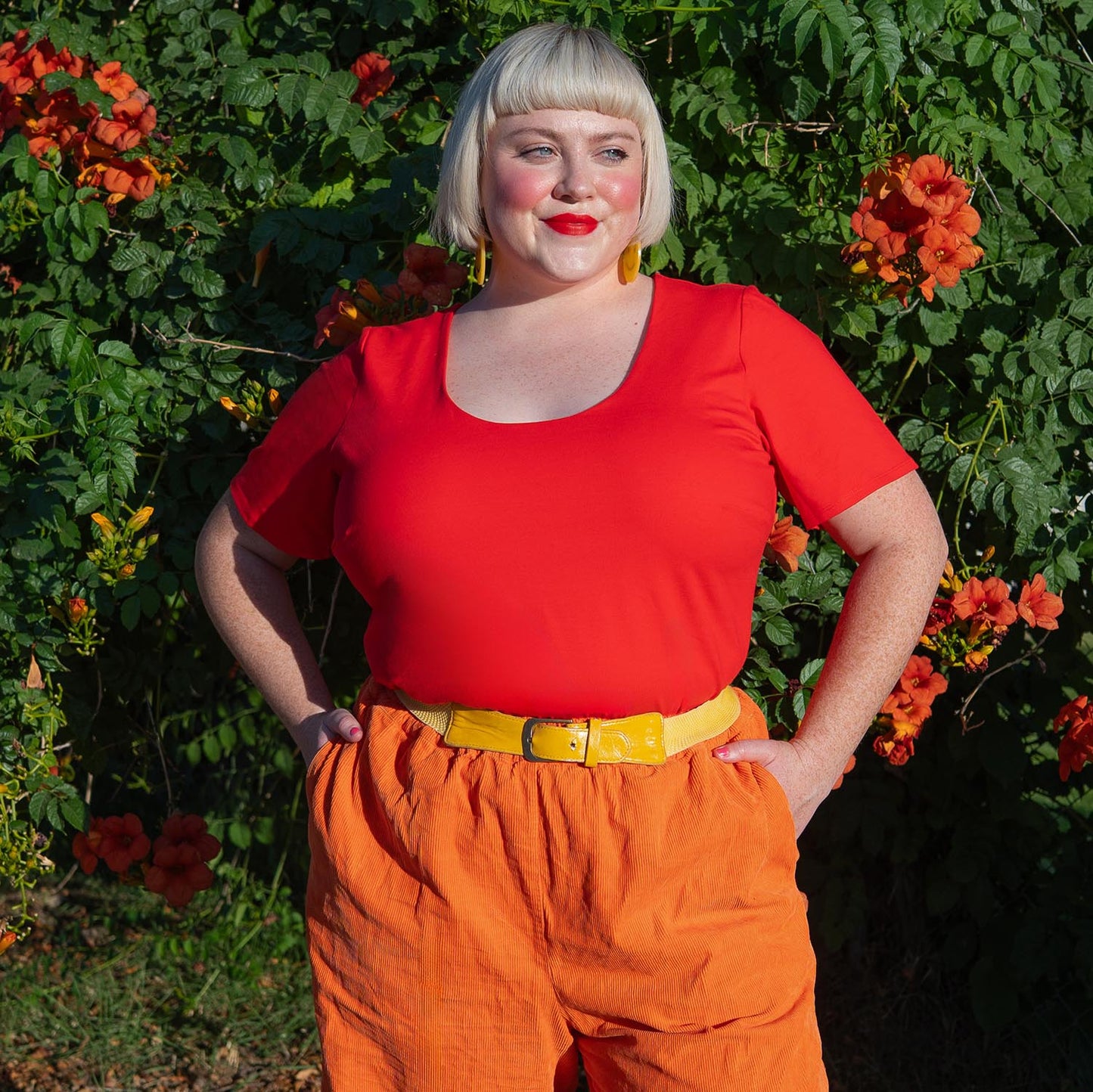 Short Sleeve Cotton Bodysuit - Sangria