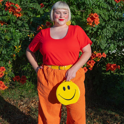 Short Sleeve Cotton Bodysuit - Sangria