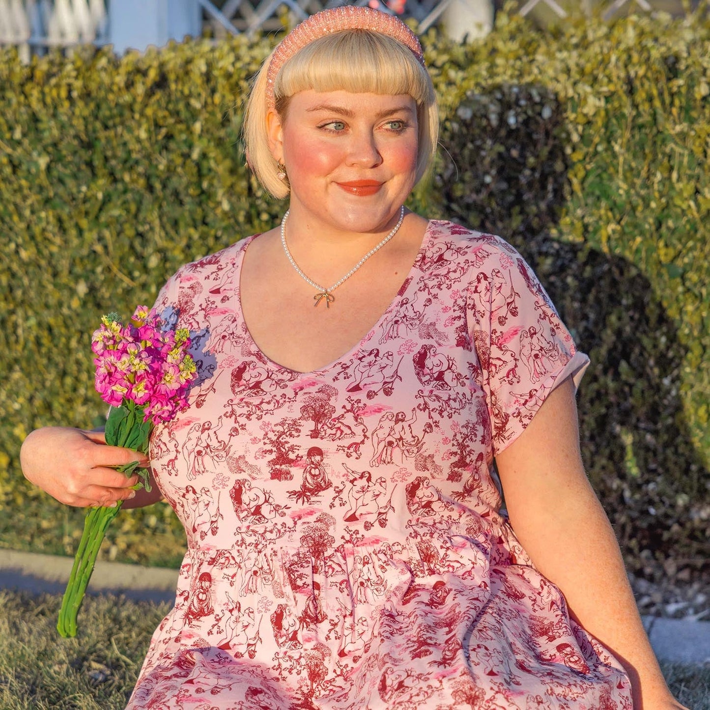 Tiered Dress - Passion au Jardin - L'Amour Rose